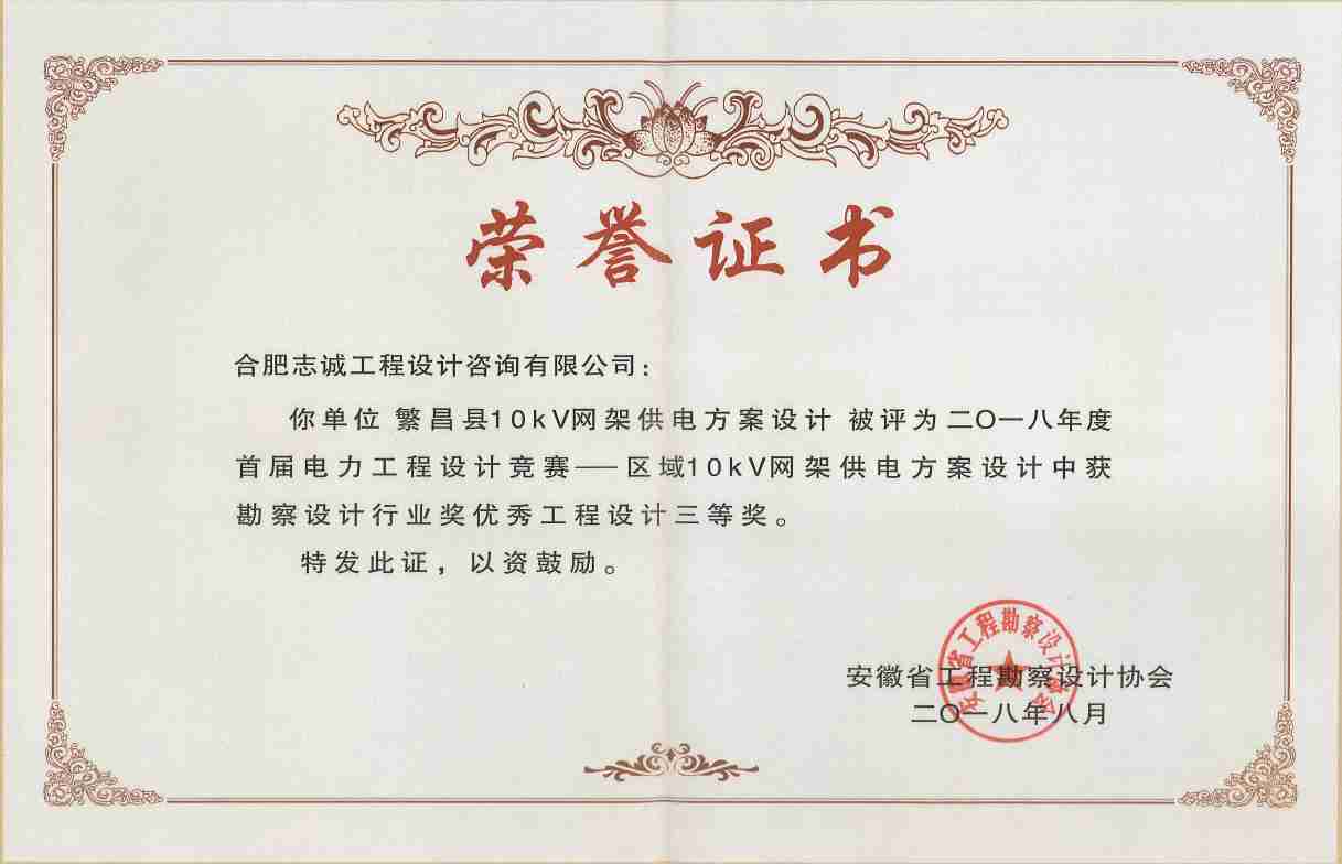 获奖证书